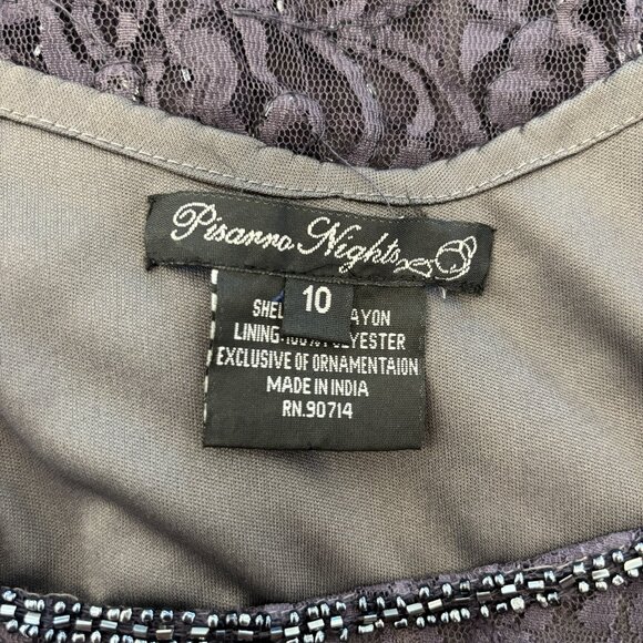Pisarro Nights Beaded Lace Cocktail Dress - Size 10 - Picture 3 of 6